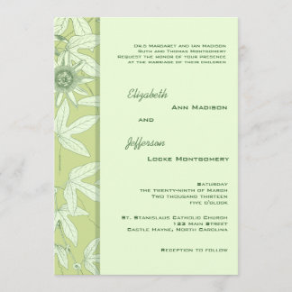 Faire-part de mariage végétal vert Celadon