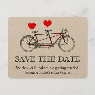 Faire-Part de Mariage Vélo Tandem Rétro Mignon