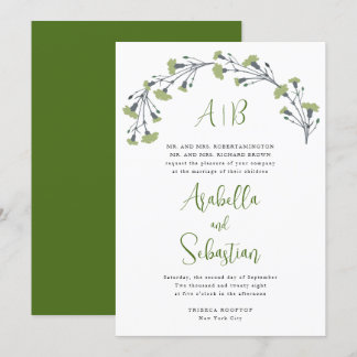 Faire-part de mariage verdoyante d'arche fleurie