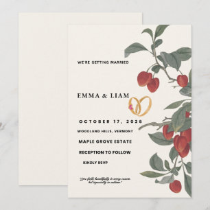 Faire-part de mariage verger de pommiers Automne