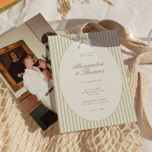 Faire-part de mariage vert en bande lunaire