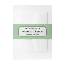 Faire-Part de Mariage Vert Sauge avec Bandeau Vent