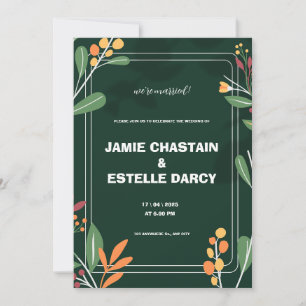 Faire-part de mariage verte