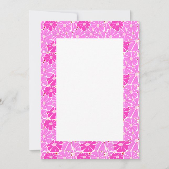 Faire-part de mariage vierge - marguerite rose (Devant)