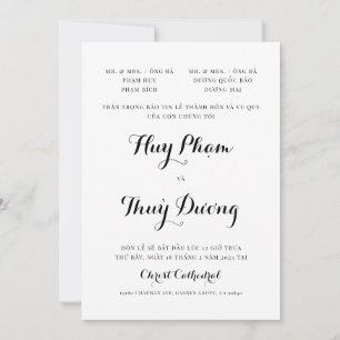 Faire-part de mariage vietnamien uniquement