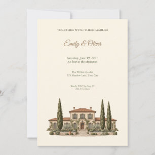 Faire-part de mariage Villa Méditerranéenne Cyprès