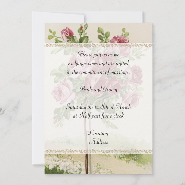 Faire-part de mariage vintage (Devant)