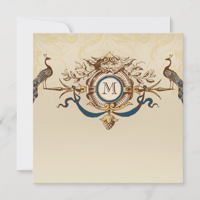 Faire-part de mariage vintage de monogramme de (Devant)