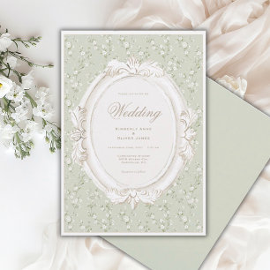 Faire-Part de Mariage Vintage Floral Fantaisiste d