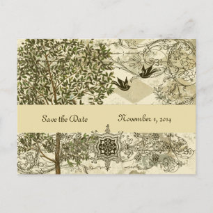 Faire-part de mariage vintage italien vert-de-gris