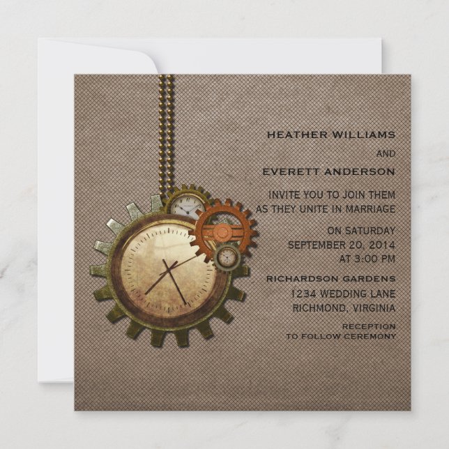 Faire-part de mariage vintage, Mocha (Devant)