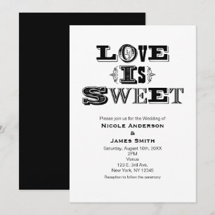 Faire-part de mariage vintage moderne LOVE IS SWEE