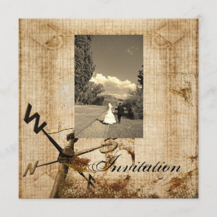 Faire-Part de Mariage Vintage Western Rustique Cam