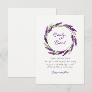 Faire-part de mariage violette de lavande de Prove