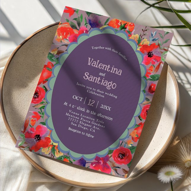 Faire-part de mariage violette mexicaine (Créateur téléchargé)