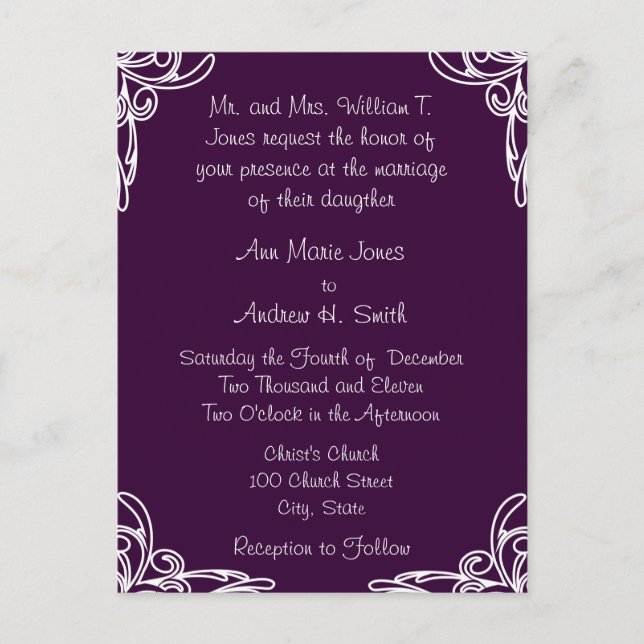 Faire-part de mariage virer les angles blancs sur  (Devant)
