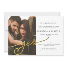 Faire-part de mariage virtuel de photos géométriqu
