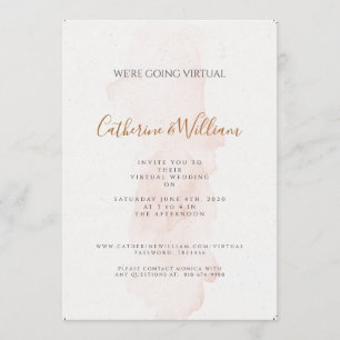 Faire-part de mariage virtuel Minimal Blushing Pea