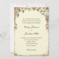 Faire-part de mariage viticole rustique - Brown