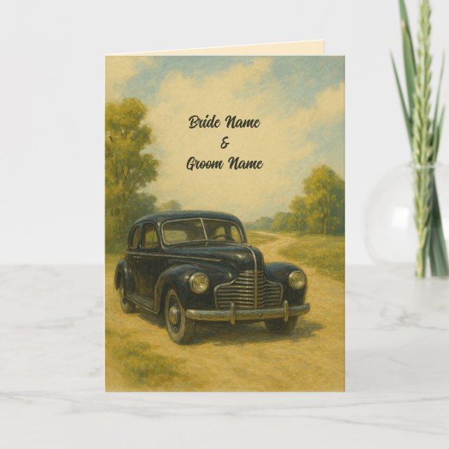 Faire-part de mariage voiture Retro (Devant)