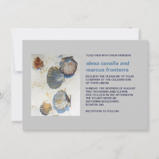 Faire-part de mariage Watercolor Beach Shells