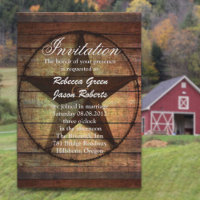 faire-part de mariage western en bois rustique éto