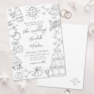 Faire-part de mariage Whimsical Gray Gray