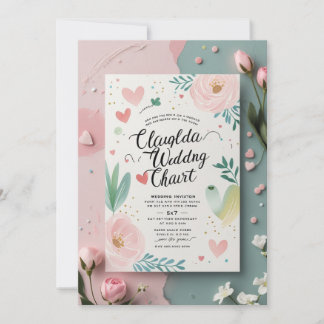 Faire-part de mariage Whimsical Pastel