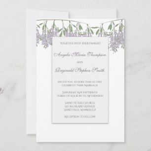 Faire-part de mariage Wisteria peinte