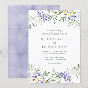 Faire-part de mariage Wisteria Watercolor