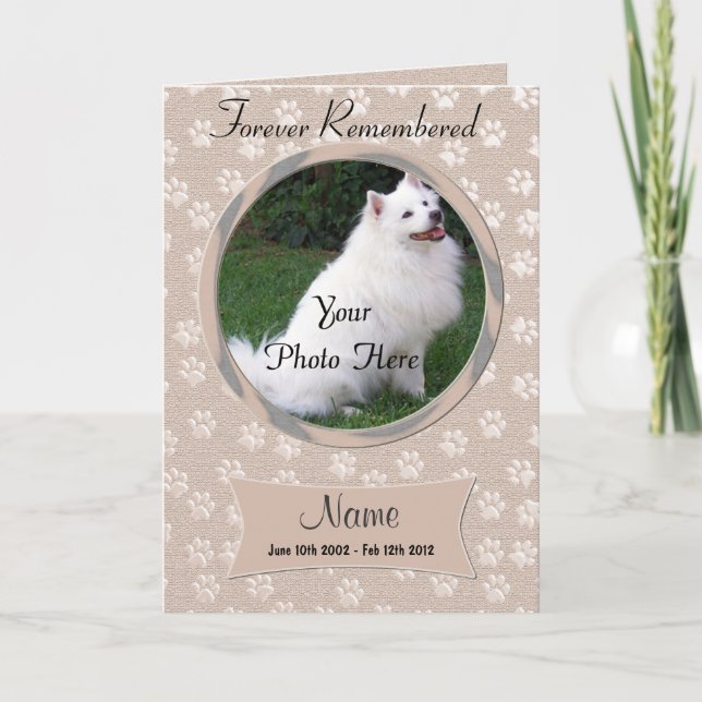 Faire-part de mémorial de chien ou de chat de (Devant)