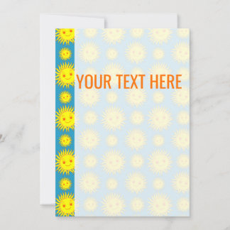 Faire-part de Motif de face du soleil jaune
