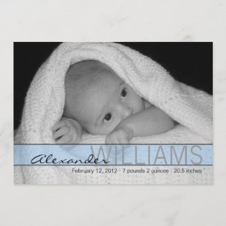 Faire-part de naissance à ruban bleu