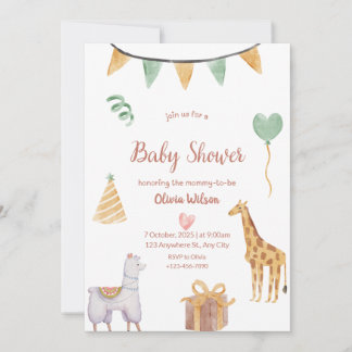 faire-part de naissance animal neutre baby shower