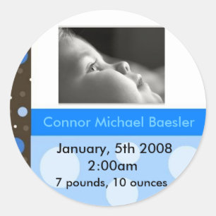 Faire-part de naissance autocollant GARY