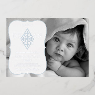 Faire-part de naissance avec croix FleurdeLis et p