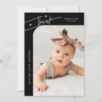 Faire-part de naissance avec photo noir et écritur