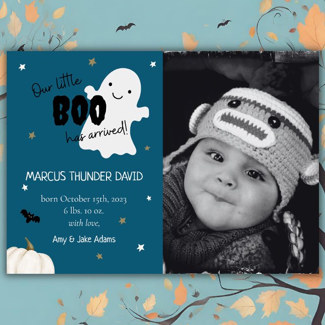 Faire-part de naissance Bébé bleu moderne (Créateur téléchargé)