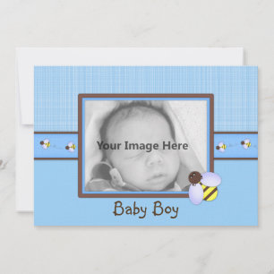 Faire-part de naissance bébé Brown et bleu