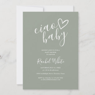 Faire-Part de Naissance Bébé Ciao Vert Sauge Tout-