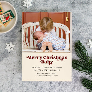 Faire-part de naissance bébé de Noël Cream