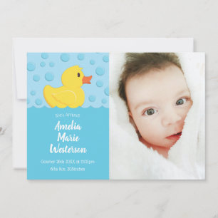 Faire-part de naissance bébé en caoutchouc