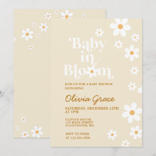 Faire-part de naissance Bébé en fleurs tan Daisy