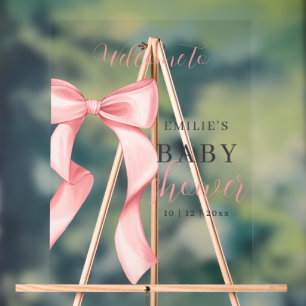 Faire-part de naissance bébé fille à ruban rose, B