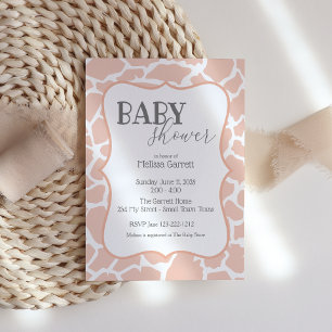 Faire-part de naissance bébé fille rose girafe