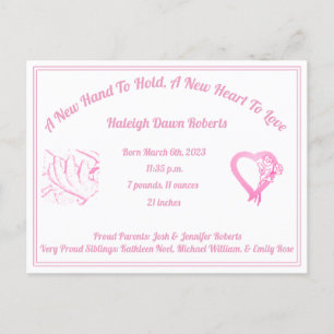 Faire-Part de Naissance - Bébé Fille Une Nouvelle 