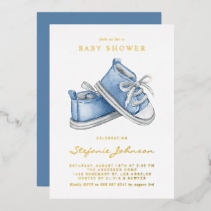Faire-part de naissance Bébé garçon aquarelle bleu