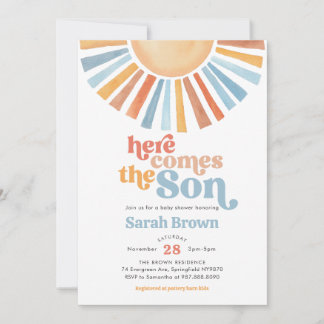 Faire-Part de Naissance Bébé Garçon Thème Soleil