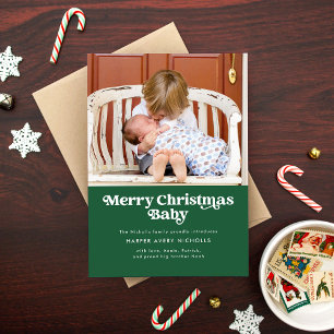 Faire-part de naissance Bébé Noël vert