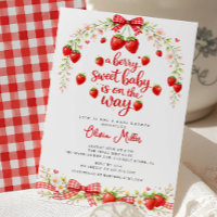 Faire-part de naissance bébé sucré aux fraises